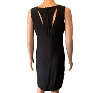 Cynthia Rowley Silk Little Black Dress 4 Sleeveless Back Cutout Luxe Preppy